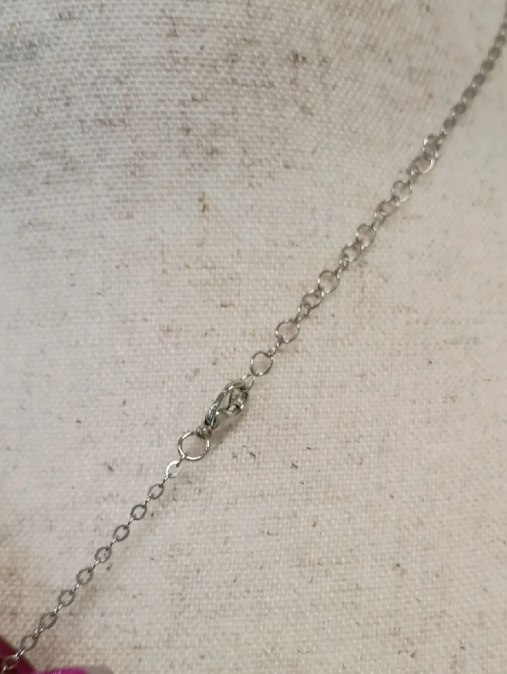 Charm Pendant Necklace Silver Tone Red Crystal Accent Chain